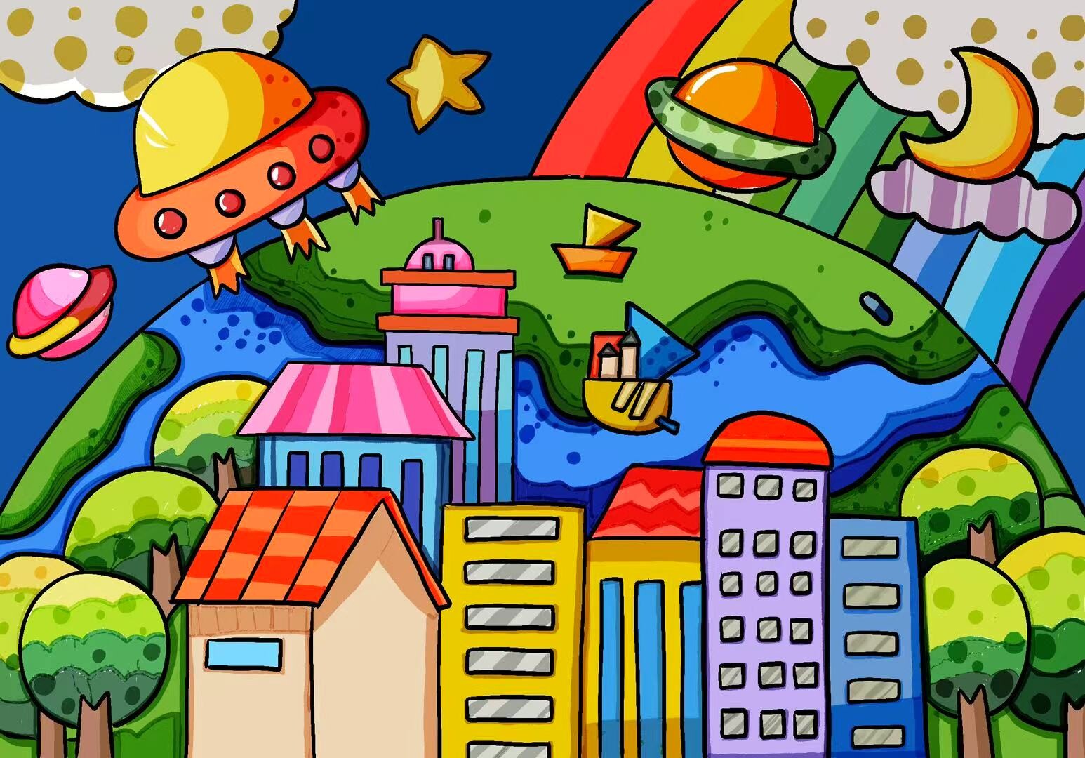 Children’s Art Teaching Samples | Procreate Demo Illustrations for Kids’ Art Classes — artwork 2