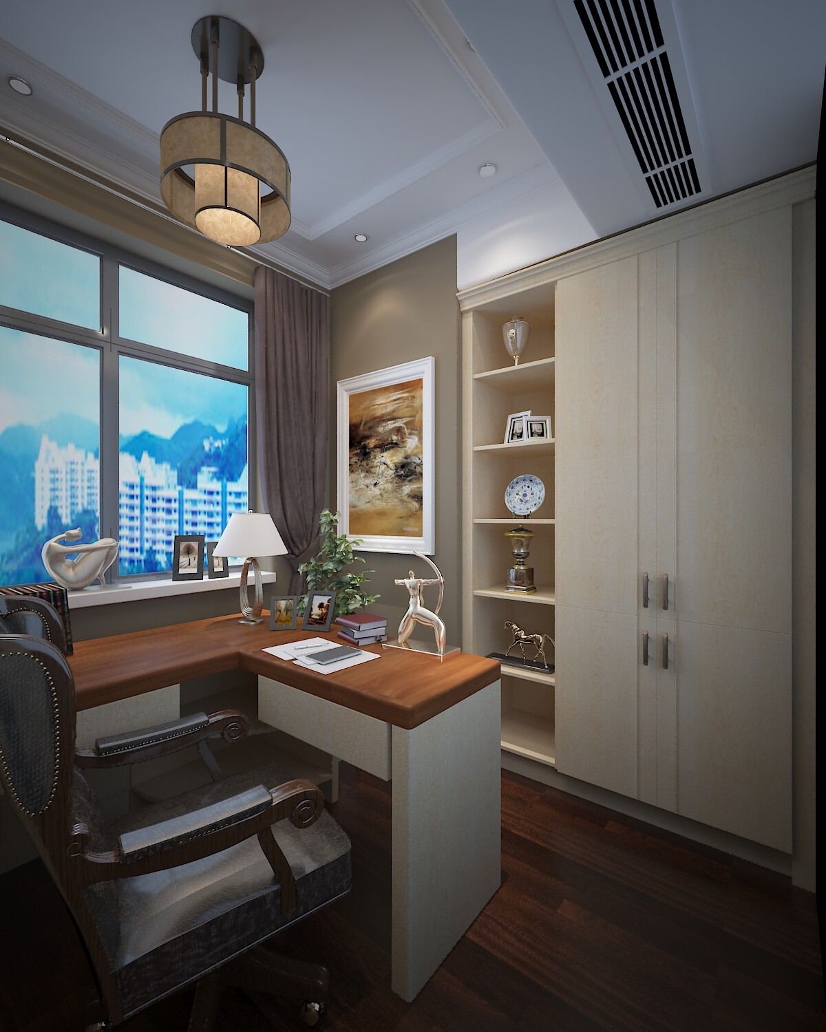 Custom Home Office Design | 3D Visualization Project — artwork 1